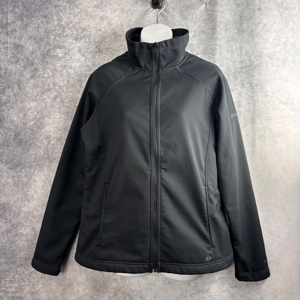 Columbia Jacket Women's Large Black Omni-Shield Softshell Full Zip Outdoor Large